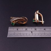 Золотые серьги с бриллиантами и цветными камнями