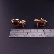 Gold earrings with  colored stones
