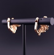 Gold earrings with fianites  and  pearls   (NEW)