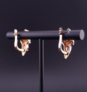 Gold earrings with amethysts and zircons (NEW)