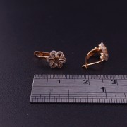 Gold earrings with zircons 