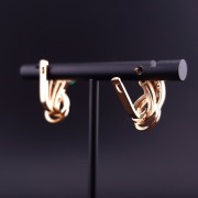 Gold earrings with diamonds and colored stones