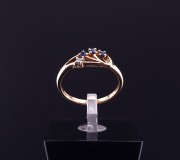 Gold ring with diamond and sapphires (NEW)