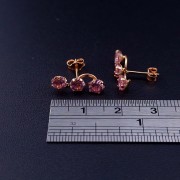 Gold earrings with colored stones
