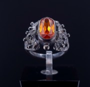 Vintage silver ring with colored stone
