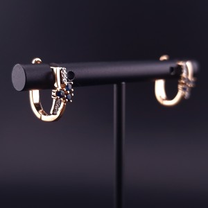 Gold earrings with diamonds and colored stones