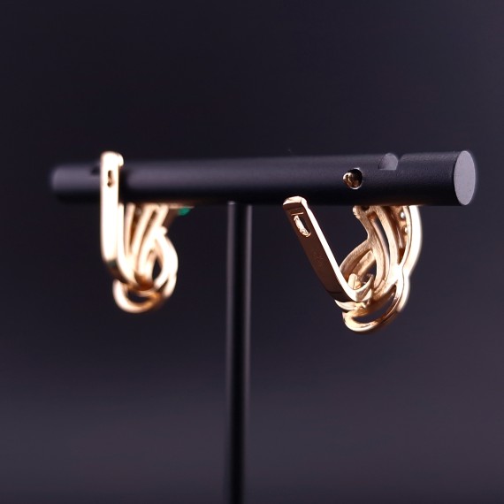 Gold earrings with diamonds and colored stones