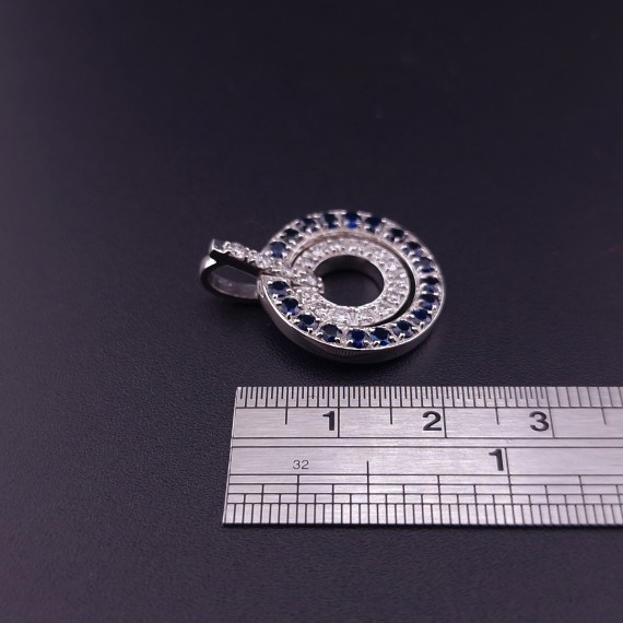 Gold pendant with diamonds and sapphires (NEW)