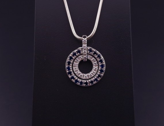 Gold pendant with diamonds and sapphires (NEW)
